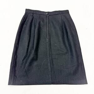 Michele Black Wool Classic Pencil Skirt Knee Length Size 8